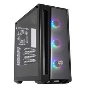 Cooler Master Box MB520 ARGB E-ATX Case. 3 ARGB fans. DarkMirror front panel. Mesh air intake. Tempered glass side panels. Dual 360mm radiator brackets