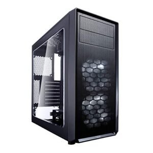 Fractal Design Focus G - Mid-Tower Computer Case - ATX - High Airflow - 2X Fractal Design Silent LL Series 120mm White LED Fans - USB 3.0 - Window Panel - Black