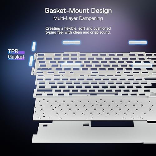 Redragon K673 PRO 75% Wireless Pad RGB Gaming Keyboard. 3-mode 81-key compact mechanical keyboard with hot-swap sockets. Dedicated knob control and sound-absorbing pad. Linear red switches - Image 4