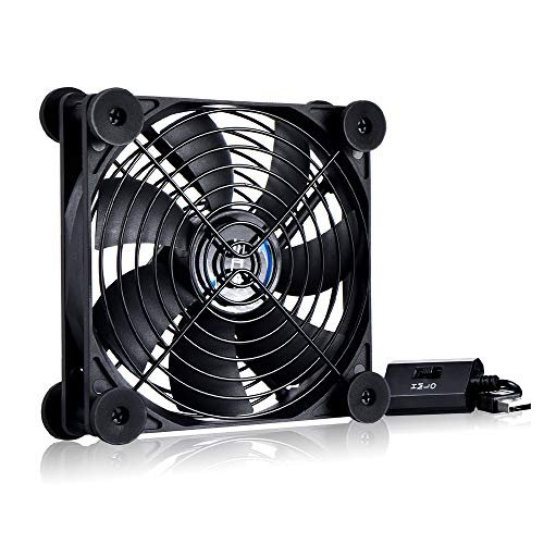 SCCCF Silent 120mm USB Fan. 5V USB Portable Cooling Fan for Flat Panel TV Receiver Router DVR Playstation Xbox Computer Cabinet Cooler