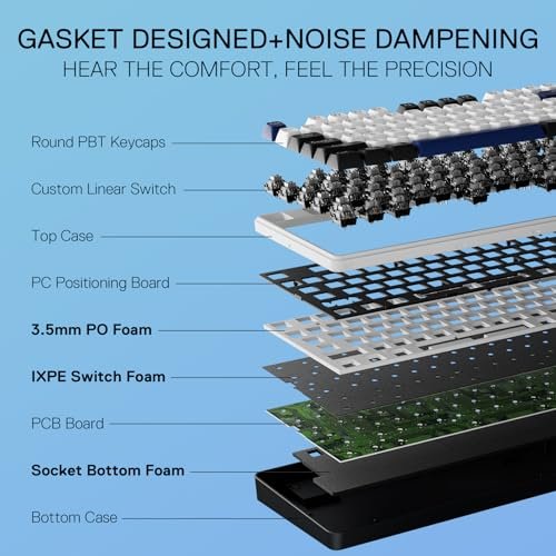 Redragon K689 Wired Pad RGB Gaming Keyboard. 108-key mechanical keyboard with extra 4 hotkeys. Upgraded hot-swap sockets. 3-layer noise reduction. Mixed color keycaps. Custom linear switches - Image 3