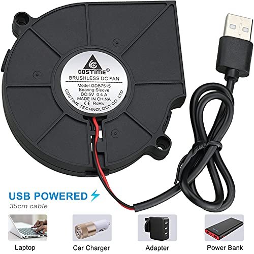 GDSTIME 75mm USB Fan. 75mm x 15mm Blower. 5V DC Laptop Brushless Cooling Fan - Image 6